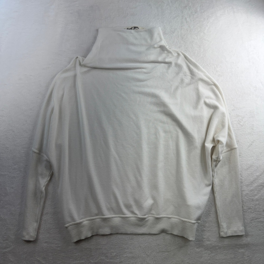 Michael Stars L Large Madison Brushed Jersey Long Sleeve Dolman Mock Neck White - Picture 12 of 12